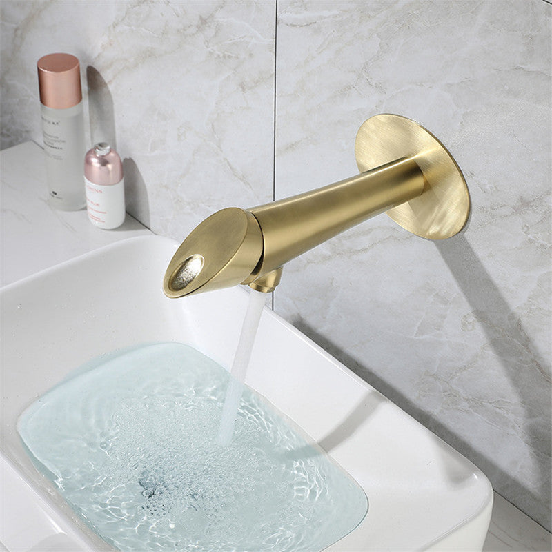 Brass Basin Faucet Luxury Bathroom Faucet Sink Mixer Tap Wall Mounted Faucet Hot And Cold Black/Brushed Gold  Mixer Tap