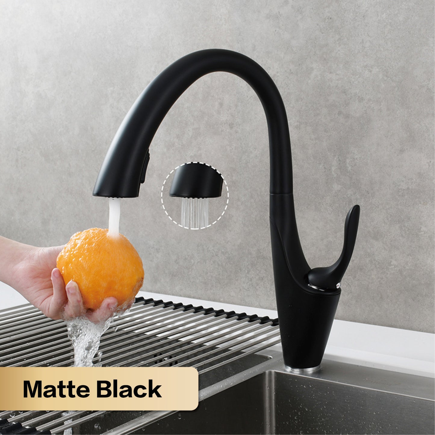 Brass pull kitchen faucet cold and hot sink copper faucet shower dual-mode water outlet rotatable Tap