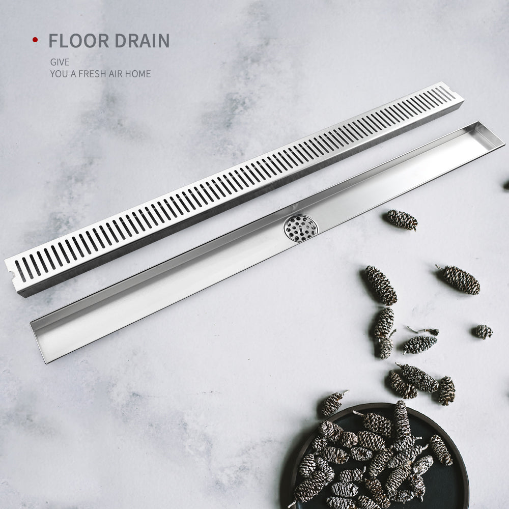 Brushed 304 Stainless Steel Shower Floor Drain Long Drainage Square Floor Drains Shower Drain Cover