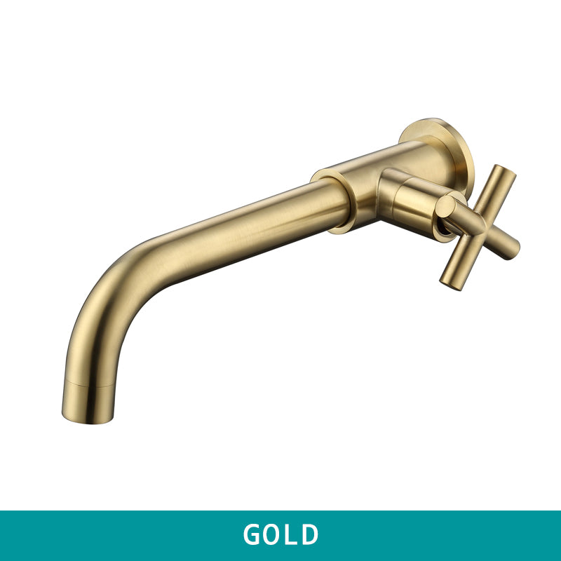 Concealed Cold Tap In Wall Basin Faucet Gold Black Chrome Wall Mounted Basin Spout Lavatory