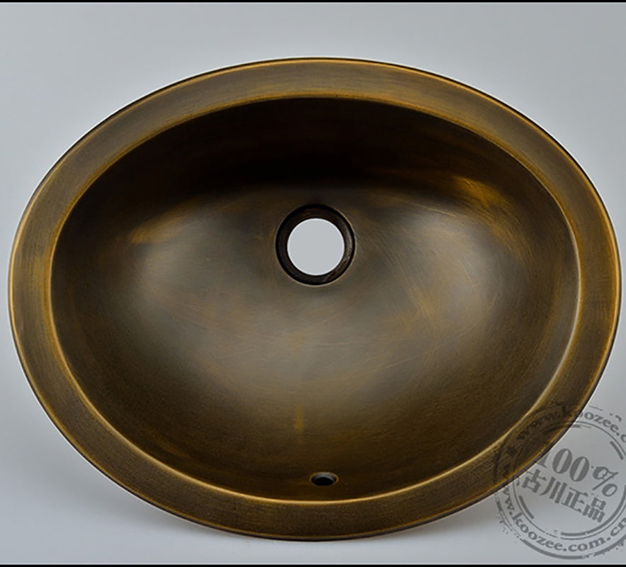 Fashion Wash Basin Bronze Basin Handmade Copper Sink Antique Bronze Basin Brass Counter Basin