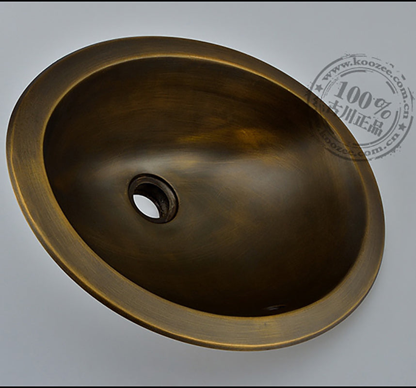 Fashion Wash Basin Bronze Basin Handmade Copper Sink Antique Bronze Basin Brass Counter Basin