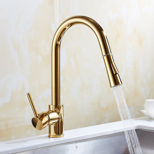 Newly Arrived Pull Out Kitchen Faucet Gold/Chrome/nickel/ Sink Mixer Tap 360 degree rotation kitchen mixer taps Kitchen Tap