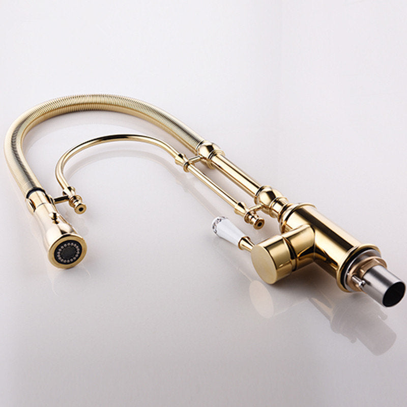 Pull out Kitchen faucet Gold kitchen Gold tap Top Quality Total Brass kitchen faucet vanity water tap faucet sink faucet