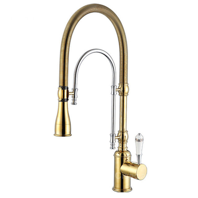 Pull out Kitchen faucet Gold kitchen Gold tap Top Quality Total Brass kitchen faucet vanity water tap faucet sink faucet