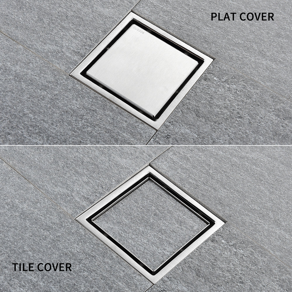 Tile Insert Shower Drain Cover Stainless Steel Bathroom Floor