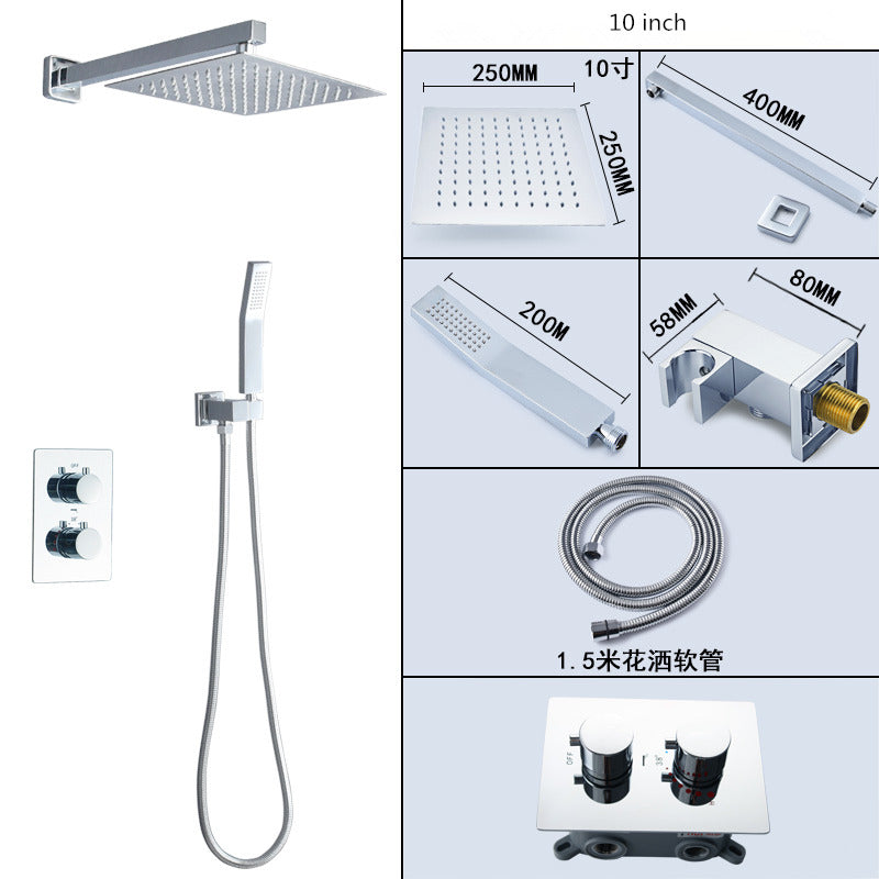 Thermostatic Bathroom Shower Faucet In Wall Brushed Gold Bath and Shower Faucet Set  Thermostatic Mixer Bath and Rainfall Shower