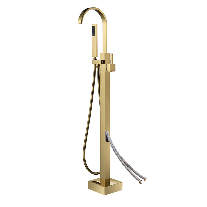 Bathroom Bathtub Faucet  Handheld Shower Free Standing Brushed Gold Luxury BathTub Mixer Taps Floor Mounted