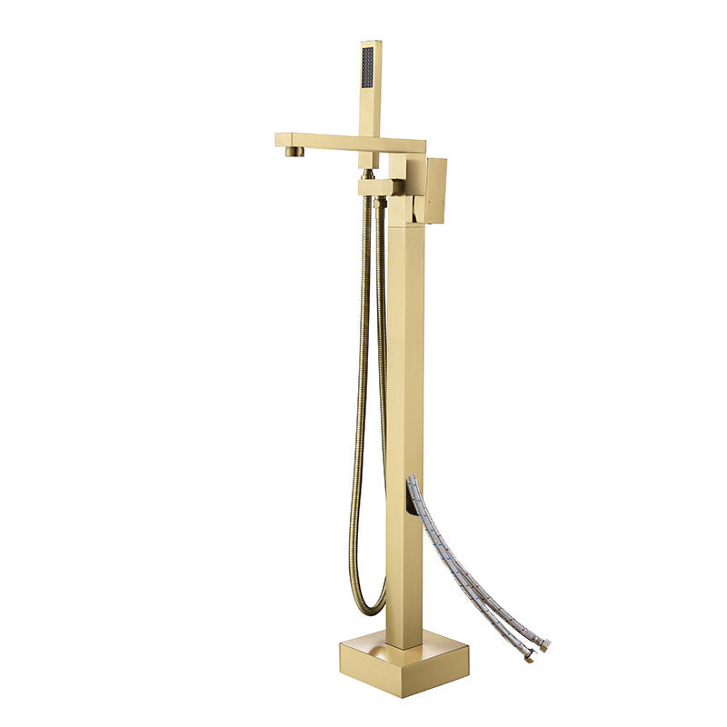 Bathroom Bathtub Faucet  Handheld Shower Free Standing Brushed Gold Luxury BathTub Mixer Taps Floor Mounted