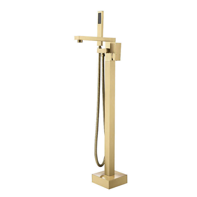 Bathroom Bathtub Faucet  Handheld Shower Free Standing Brushed Gold Luxury BathTub Mixer Taps Floor Mounted