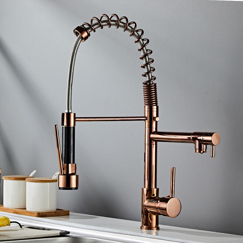 Pull out Kitchen faucet Rose Gold kitchen sink Mixer tap kitchen faucet vanity water tap Rotating faucet sink faucet