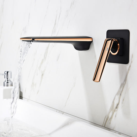 Waterfall Concealed Faucet Wall Mounted Gold Black White Chrome Hot and Cold Wall Tap Luxury Wash Basin Waterfall Bath Faucet