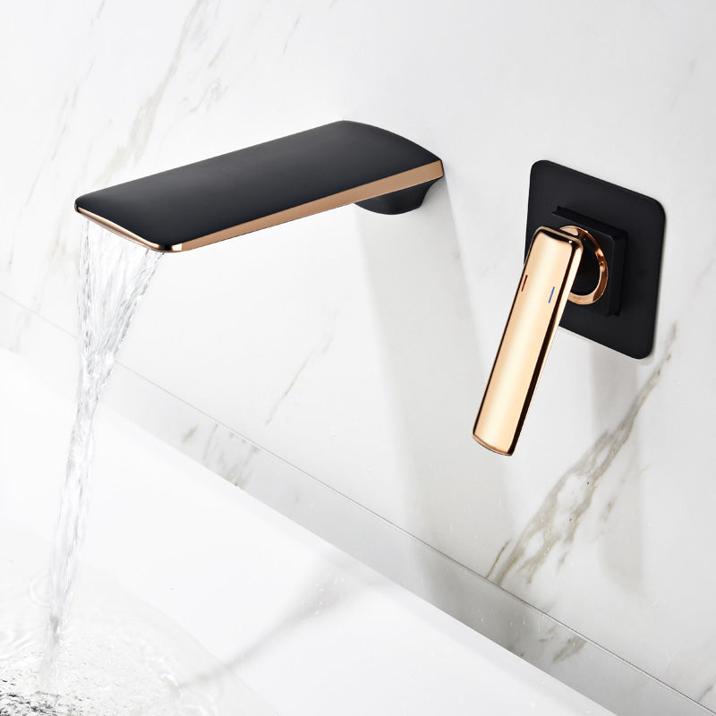 Waterfall Concealed Faucet Wall Mounted Gold Black White Chrome Hot and Cold Wall Tap Luxury Wash Basin Waterfall Bath Faucet