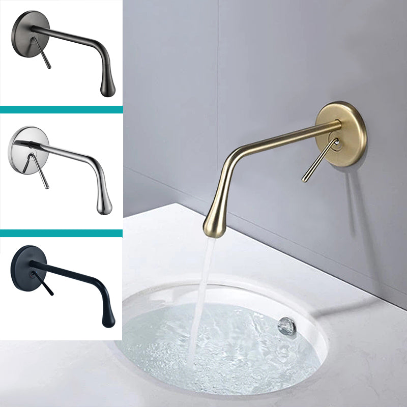 in Wall Basin Faucet Concealed Design Tap Shine Chrome Gold Gun Metal Grey Black Faucet Hot and Cold Mixer Wall Mounted