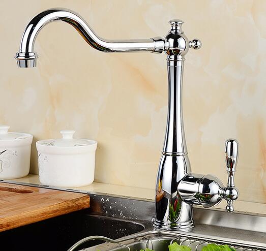 new arrival High quality brass gold finished 360 degree rotating hot and cold no lead safe kitchen sink faucet